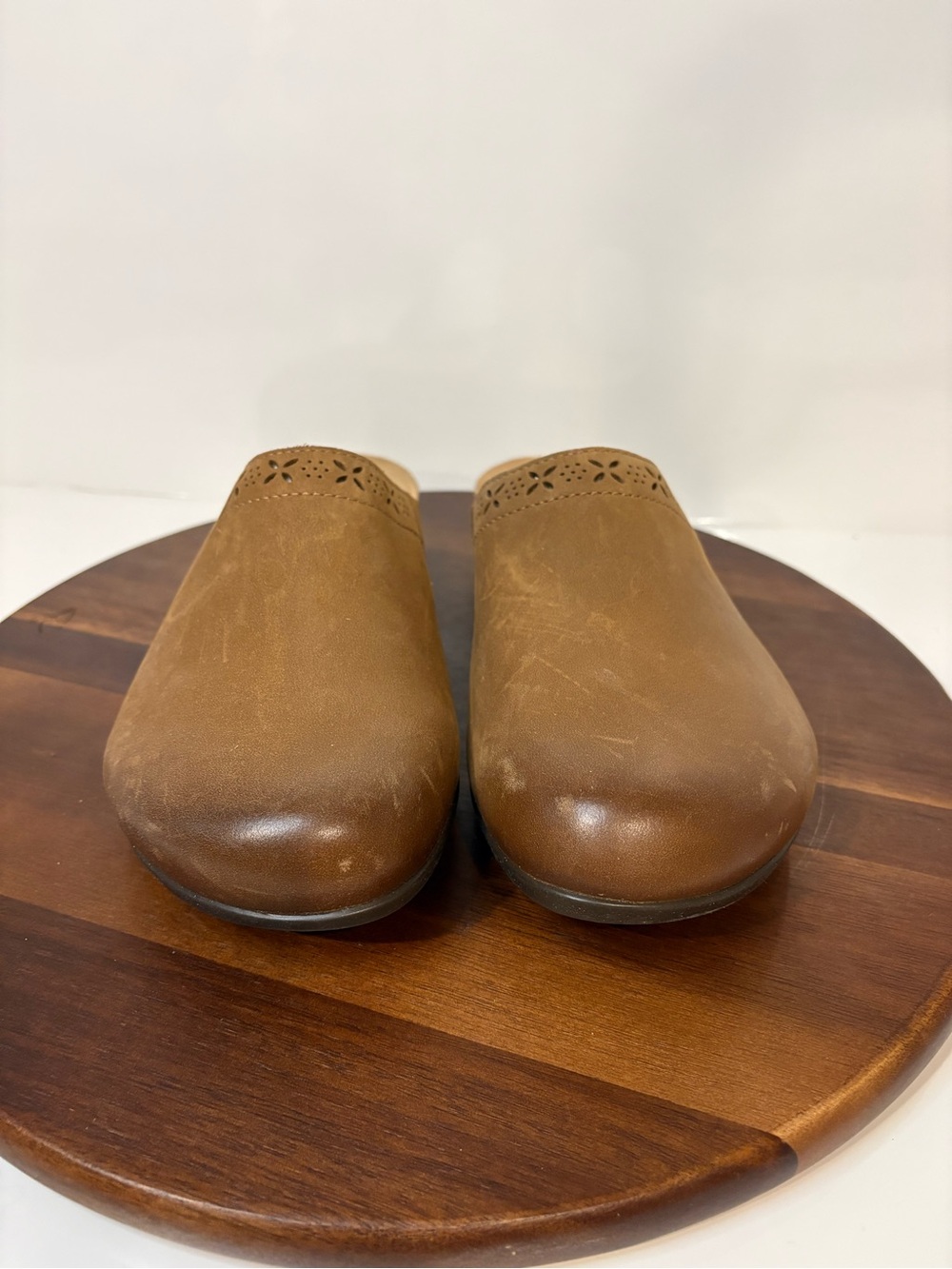 Dansko Leather Mule Clogs Brown Slip On Comfort Shoes EU 38 Boho Casual